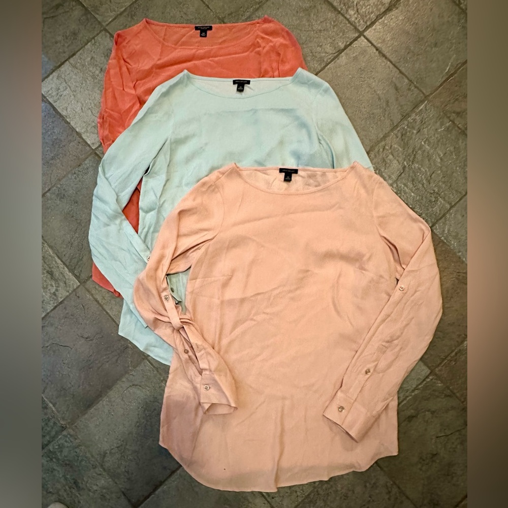 Ann Taylor Slinky Work Top in Soft Pink
